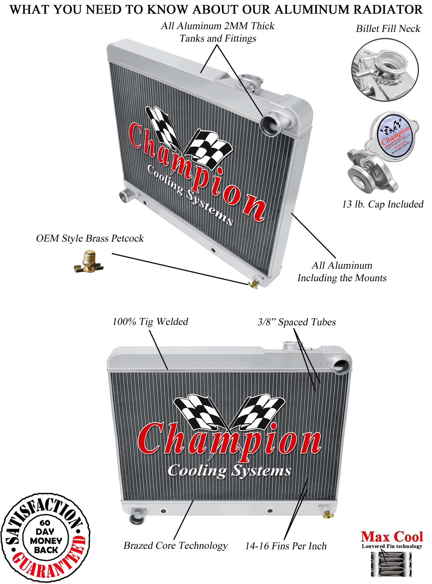 Atom Champion 3 Row Radiator for 1961 - 1963 Buick Invicta V8 Engine #CC61BU Atom Champion 3 Row Radiator for 1961 - 1963 Buick Invicta V8 Engine #CC61BU