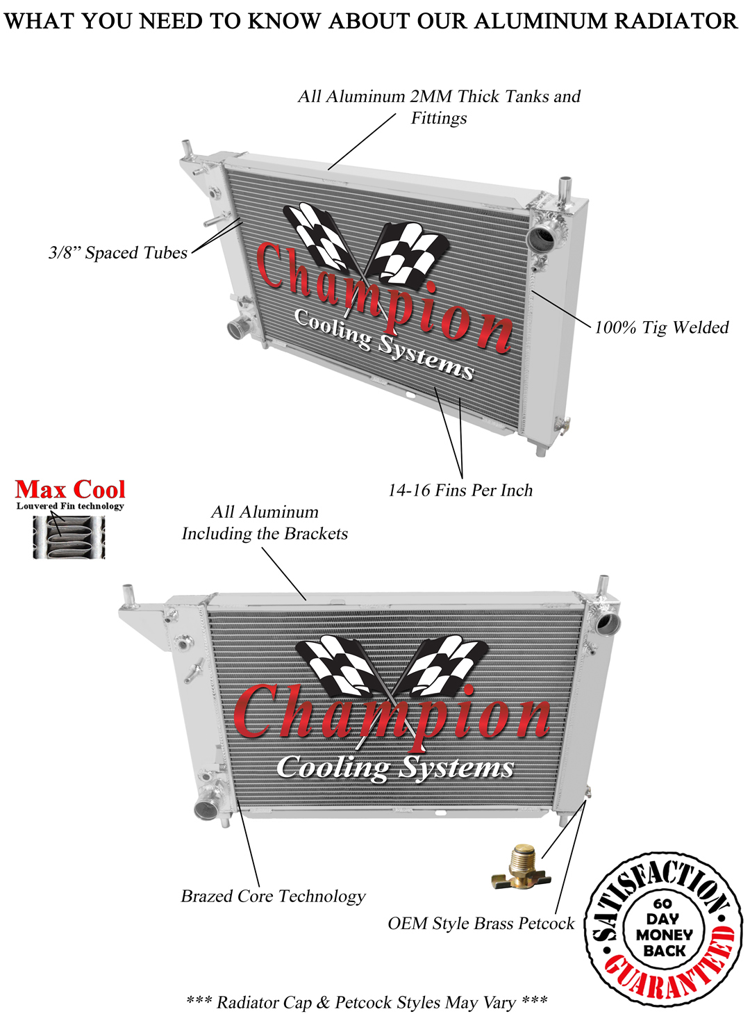 Atomic Champion 2 Row All Aluminum Radiator for 1996 Ford Mustang V8 Engine Atomic Champion 2 Row All Aluminum Radiator for 1996 Ford Mustang V8 Engine