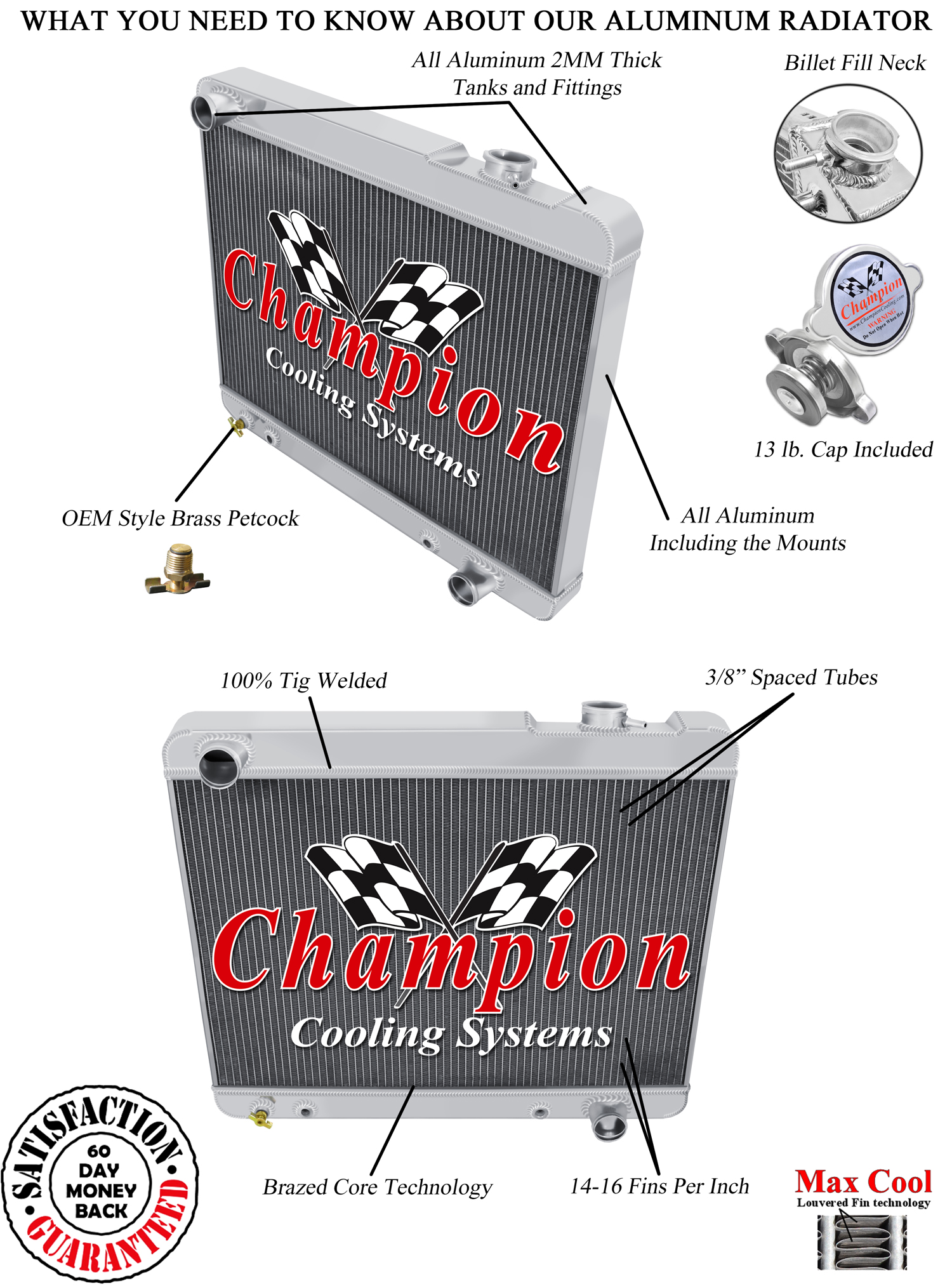 Atomic Champion 4 Row All Aluminum Radiator for 1961 - 1964 Pontiac Catalina Atomic Champion 4 Row All Aluminum Radiator for 1961 - 1964 Pontiac Catalina