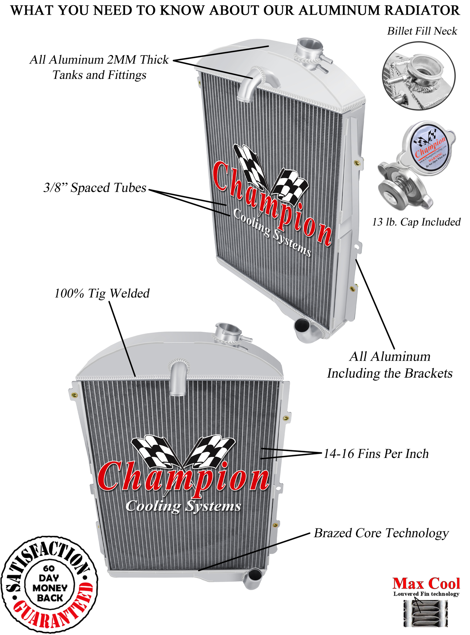 Atomic Champion 3 Row All Aluminum Radiator for 1938 Chevrolet Master #CC38-6 Atomic Champion 3 Row All Aluminum Radiator for 1938 Chevrolet Master #CC38-6