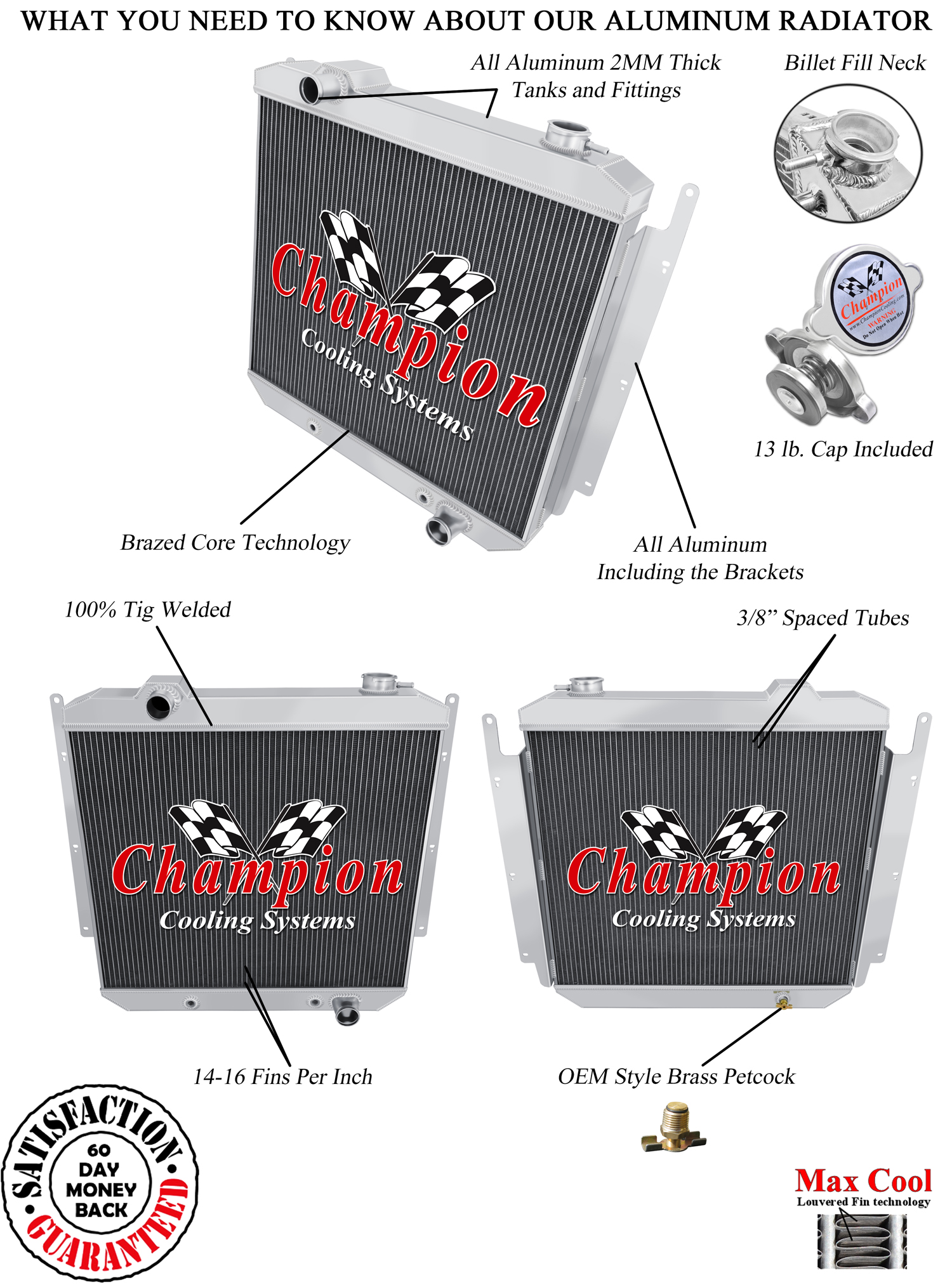 Atom Champion 3 Row Radiator Chevy Conversion for 1957 1958 Oldsmobile Super 88 Atom Champion 3 Row Radiator Chevy Conversion for 1957 1958 Oldsmobile Super 88