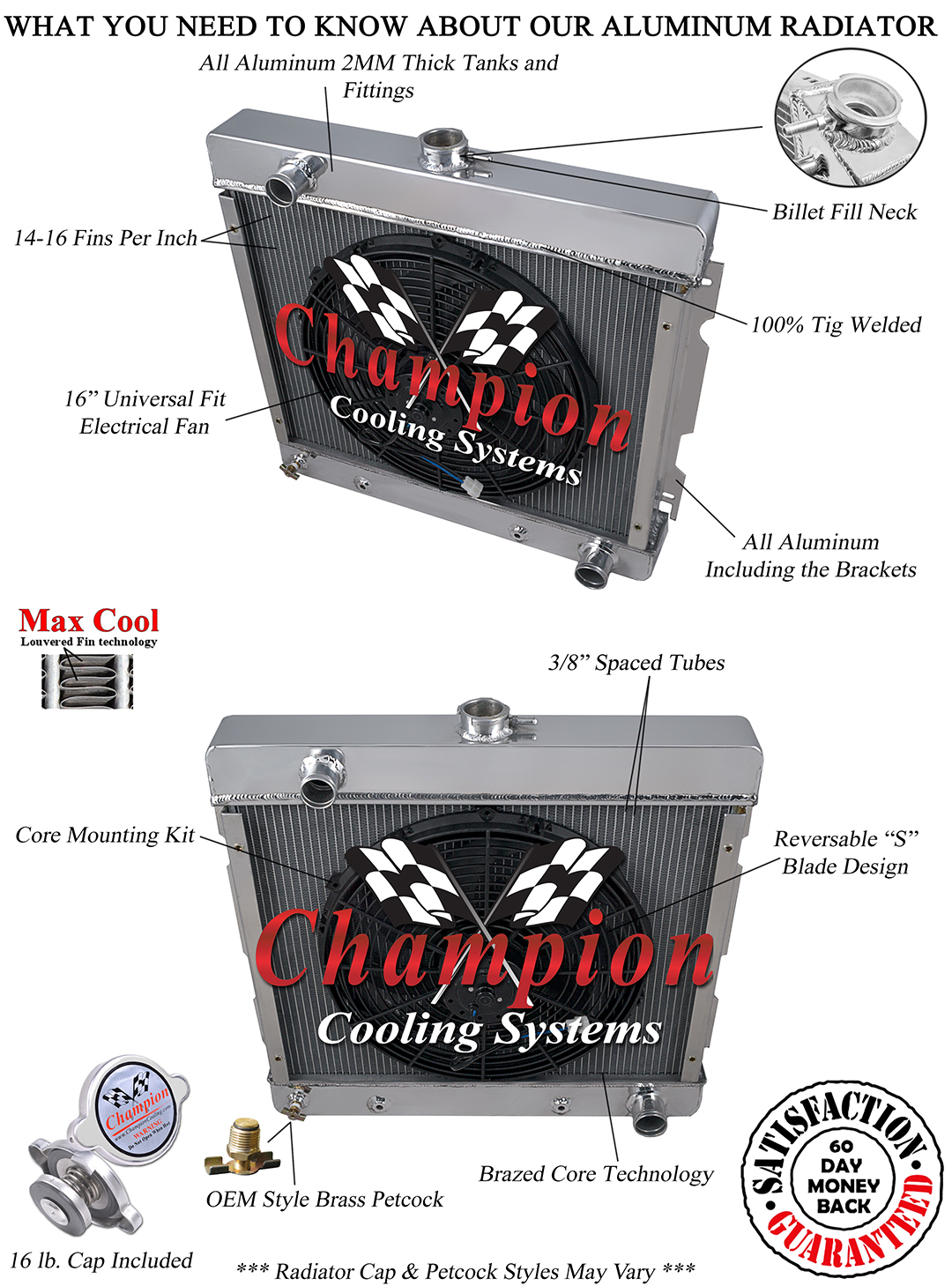 Atom Champion 4 Row Radiator,16" Fan for 1971 1972 Plymouth Duster Small V8 Eng Atom Champion 4 Row Radiator,16" Fan for 1971 1972 Plymouth Duster Small V8 Eng