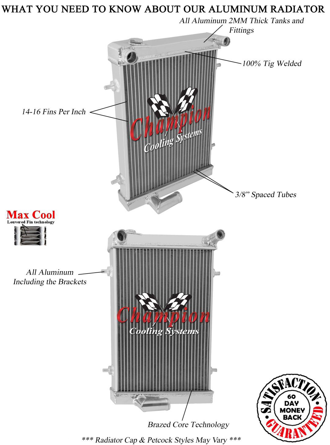 Atomic Champion 2 Row All Aluminum Radiator for 1979 1980 Triumph Spitfire Atomic Champion 2 Row All Aluminum Radiator for 1979 1980 Triumph Spitfire